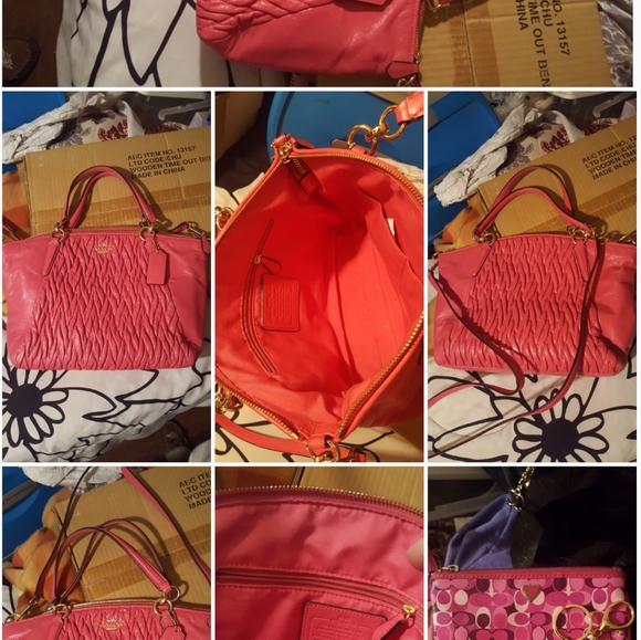 NWOT LEATHER COACH PURSE & WRISTLET - Picture 8 of 8